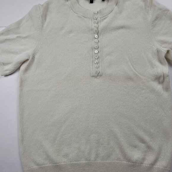 Theory Cap Short Sleeve 100% Cashmere Sweater Top Knit - Picture 8 of 12